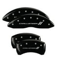 thumbnail image 1 of MGP 4 Caliper Covers Engraved Front & Rear Cursive/Challenger Black finish silver ch Fits select: 2006-2010 DODGE CHARGER R/T, 2009-2010 DODGE CHALLENGER R/T, 1 of 2