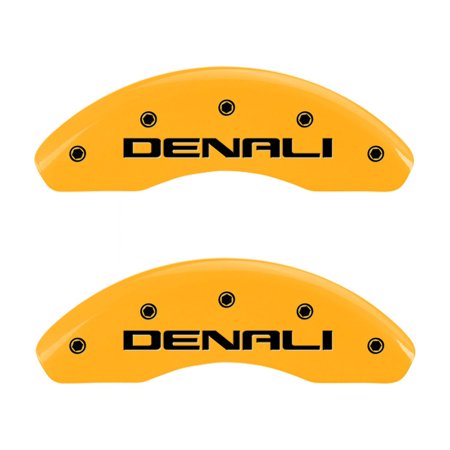 MGP 4 Caliper Covers Engraved Front & Rear Denali Yellow finish black ch Fits select: 2011-2017 GMC TERRAIN SLE, 2010 GMC TERRAIN SLT