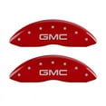 thumbnail image 1 of MGP 4 Caliper Covers Engraved Front & Rear GMC Red finish silver ch Fits select: 2011 GMC SIERRA C1500 SLE, 2013 GMC SIERRA K1500 SLE, 1 of 6