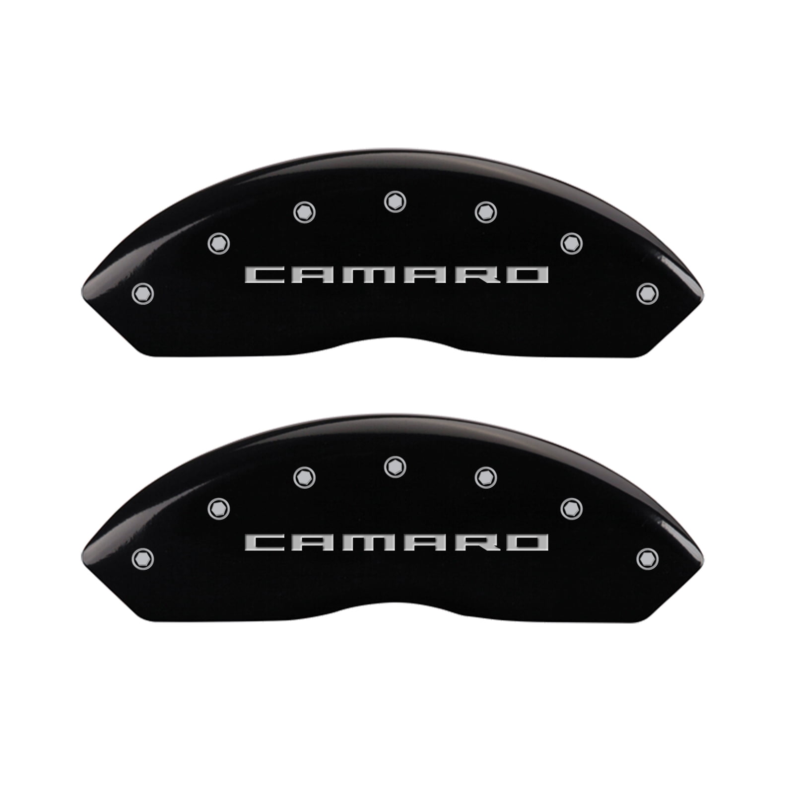 MGP 4 Caliper Covers Engraved Front & Rear Gen 5/Camaro Black finish silver ch Fits select: 2017 CHEVROLET CAMARO LS/LT, 2018 CHEVROLET CAMARO LT