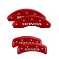 thumbnail image 1 of MGP 4 Caliper Covers Engraved Front & Rear Honda Red finish silver ch Fits select: 2003-2011 HONDA ELEMENT EX, 1 of 2