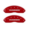 thumbnail image 1 of MGP 4 Caliper Covers Engraved Front & Rear Hummer Red finish silver ch Fits select: 2006-2009 HUMMER H3, 2009 HUMMER H3T, 1 of 3