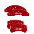 thumbnail image 1 of MGP 4 Caliper Covers Engraved Front & Rear JEEP Red finish silver ch Fits select: 2004 JEEP GRAND CHEROKEE LAREDO/COLUMBIA/FREEDOM, 2003 JEEP GRAND CHEROKEE LAREDO, 1 of 6