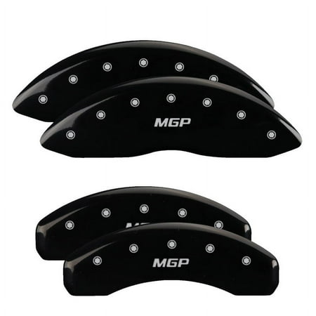 MGP 4 Caliper Covers Engraved Front & Rear MGP Black finish silver ch Fits select: 1997-2006 JAGUAR XK8, 2000-2002 JAGUAR XKR