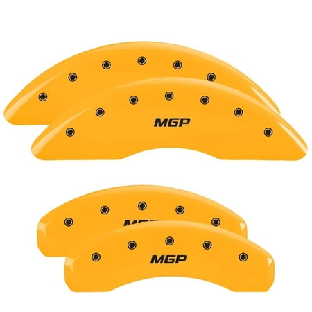 MGP 4 Caliper Covers Engraved Front & Rear MGP Black finish silver ch Fits select: 2010-2017 CHEVROLET EQUINOX LT