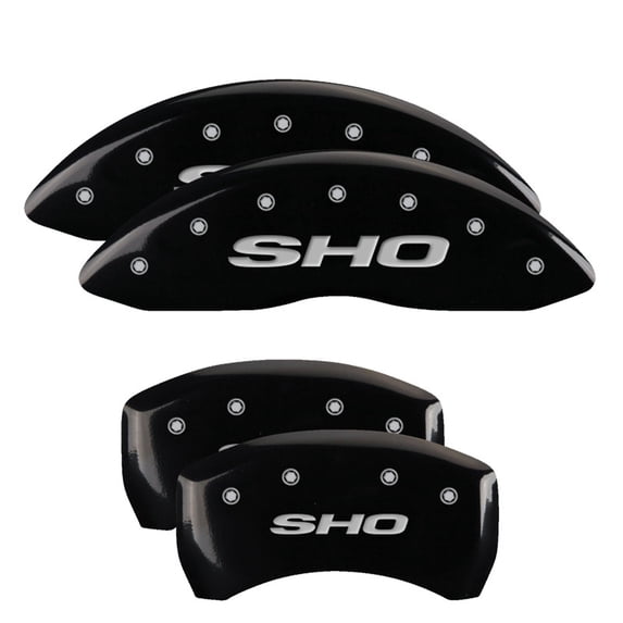 MGP 4 Caliper Covers Engraved Front & Rear MGP Black finish silver ch Fits select: 2013-2014 FORD C-MAX PREMIUM, 2017-2018 FORD C-MAX SE