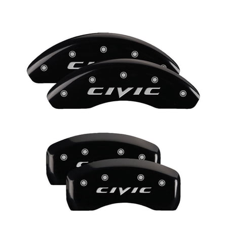 MGP 4 Caliper Covers Engraved Front & Rear MGP Black finish silver ch Fits select: 2016-2018 HONDA HR-V EX