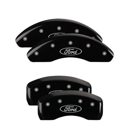 MGP 4 Caliper Covers Engraved Front & Rear MGP Black finish silver ch Fits select: 2016-2019 FORD ESCAPE SE