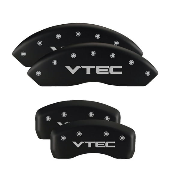 MGP 4 Caliper Covers Engraved Front & Rear MGP Matte Black finish silver ch