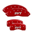 thumbnail image 1 of MGP 4 Caliper Covers Engraved Front & Rear MGP Red finish silver ch Fits select: 2003 FORD MUSTANG COBRA SVT, 1997 FORD MUSTANG COBRA, 1 of 1