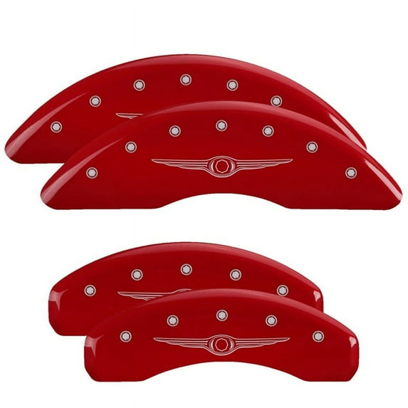 MGP 4 Caliper Covers Engraved Front & Rear MGP Red finish silver ch Fits select: 2012-2013 HYUNDAI ELANTRA GLS/LIMITED, 2014-2016 HYUNDAI ELANTRA SE/SPORT/LIMITED