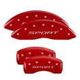 thumbnail image 1 of MGP 4 Caliper Covers Engraved Front & Rear MGP Red finish silver ch Fits select: 2016-2018 FORD EXPLORER, 1 of 6