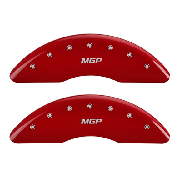 MGP 4 Caliper Covers Engraved Front & Rear MGP Red finish silver ch Fits select: 2017-2019 LEXUS RX 350 BASE/350 F-SPORT, 2016 LEXUS RX 350