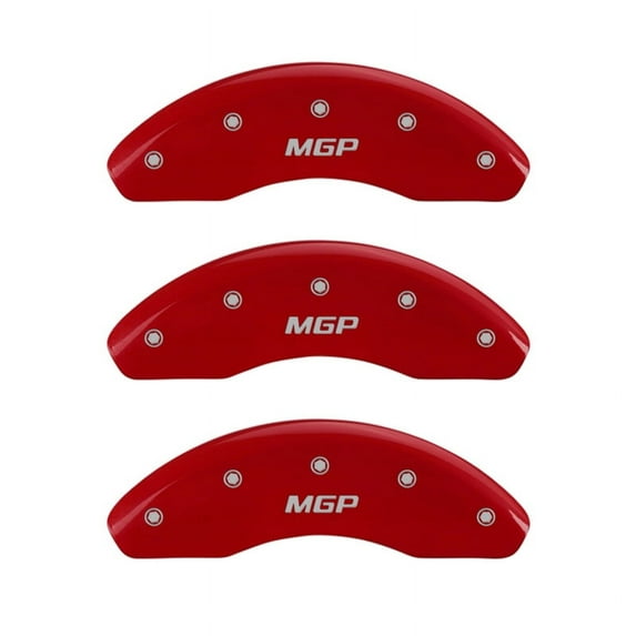 MGP 4 Caliper Covers Engraved Front & Rear MGP Red finish silver ch