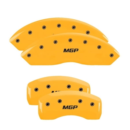 MGP 4 Caliper Covers Engraved Front & Rear MGP Yellow finish black ch Fits select: 2007-2011 MERCEDES-BENZ S 550, 2012-2013 MERCEDES-BENZ S 350 BLUETEC