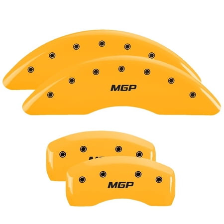 MGP 4 Caliper Covers Engraved Front & Rear MGP Yellow finish black ch Fits select: 2011-2016 BMW 528 I