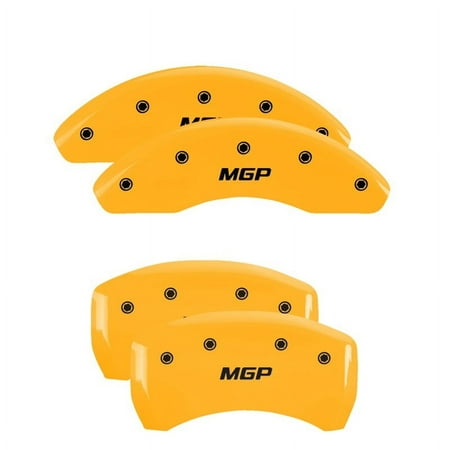 MGP 4 Caliper Covers Engraved Front & Rear MGP Yellow finish black ch Fits select: 2012-2016 BMW 535 IGT, 2010-2011 BMW 535 GT