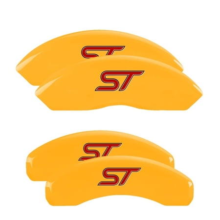 MGP 4 Caliper Covers Engraved Front & Rear MGP Yellow finish black ch Fits select: 2013-2014 VOLKSWAGEN JETTA HYBRID