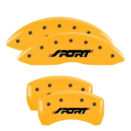 MGP 4 Caliper Covers Engraved Front & Rear MGP Yellow finish black ch Fits select: 2013-2018 FORD FOCUS ST