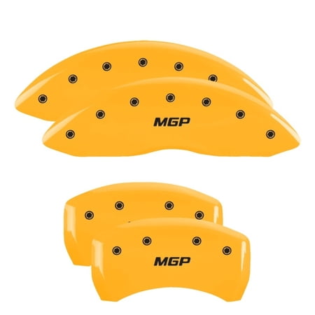MGP 4 Caliper Covers Engraved Front & Rear MGP Yellow finish black ch Fits select: 2014-2016 CADILLAC CTS VSPORT PREMIUM, 2017 CADILLAC CTS VSPORT PREMIUM LUXURY