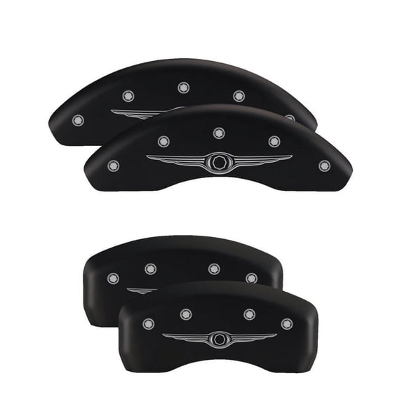 MGP 4 Caliper Covers Engraved Front & Rear MOPAR Black finish silver ch Fits select: 2005-2006,2012 CHRYSLER 300C SRT-8