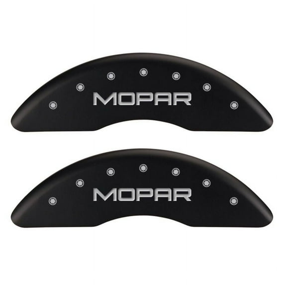 MGP 4 Caliper Covers Engraved Front & Rear MOPAR Matte Black finish silver ch