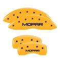 thumbnail image 1 of MGP 4 Caliper Covers Engraved Front & Rear MOPAR Yellow finish black ch Fits select: 2014-2016 JEEP PATRIOT SPORT, 2016 JEEP COMPASS LATITUDE, 1 of 6