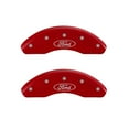 thumbnail image 1 of MGP 4 Caliper Covers Engraved Front & Rear Oval logo/Ford Red finish silver ch, 1 of 6