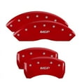 thumbnail image 1 of MGP 4 Caliper Covers Engraved Front & Rear Pontiac Red finish silver ch Fits select: 2007-2008 PONTIAC G6 BASE/SE, 2009-2010 PONTIAC G6, 1 of 2
