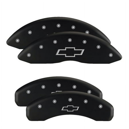 MGP 4 Caliper Covers Engraved Front & Rear RT1-Truck Black finish silver ch Fits select: 2016-2019 DODGE CHARGER SXT, 2012-2019 DODGE CHALLENGER SXT