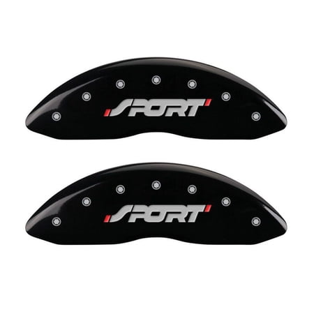 MGP 4 Caliper Covers Engraved Front & Rear SPORT Black finish silver ch Fits select: 2011-2019 FORD EXPLORER XLT