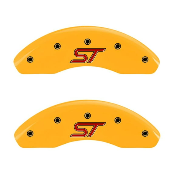 MGP 4 Caliper Covers Engraved Front & Rear ST Yellow finish black ch Fits select: 2014-2017 FORD FIESTA ST