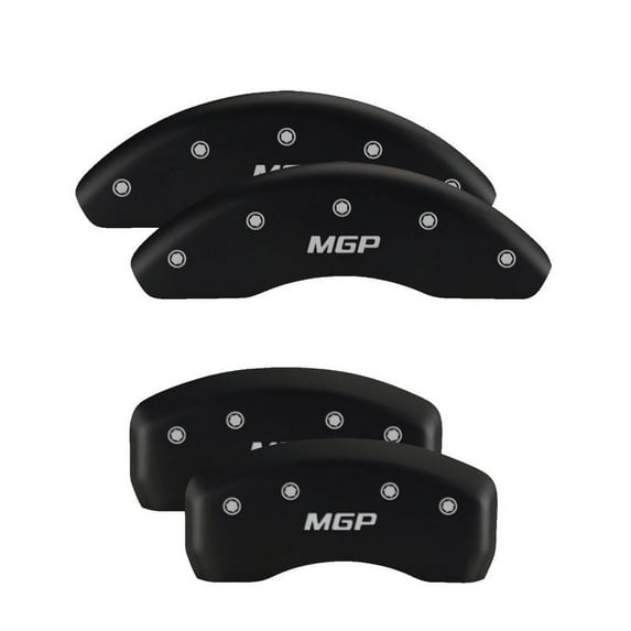 MGP 4 Caliper Covers Engraved Front & Rear Silverado Red finish silver ch Fits select: 1999-2000 CHEVROLET SILVERADO C1500, 2005-2006 CHEVROLET SILVERADO K1500