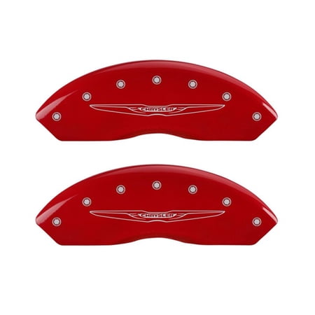 MGP 4 Caliper Covers Engraved Front & Rear Style 2/Chrysler Wing Red finish silver ch Fits select: 2013-2016 CHRYSLER TOWN & COUNTRY TOURING, 2012 CHRYSLER TOWN & COUNTRY TOURING L