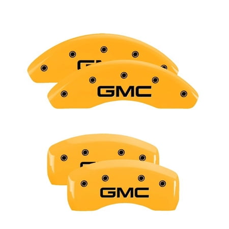 MGP 4 Caliper Covers Engraved Front & Rear Style 2/Chrysler Wing Yellow finish black ch Fits select: 2014 CHRYSLER 300C, 2013 CHRYSLER 300