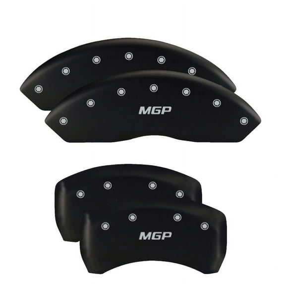 MGP 4 Caliper Covers Engraved Front & Rear Tiffany Snake Black finish silver ch Fits select: 2015-2020 FORD MUSTANG GT