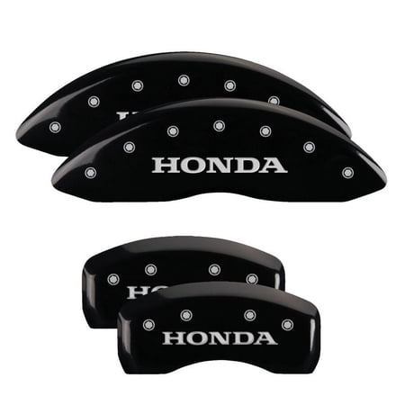 MGP 4 Caliper Covers Engraved Front & Rear Vtech Black finish silver ch Fits select: 2001 HONDA PRELUDE SE, 1997-2000 HONDA PRELUDE