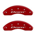 thumbnail image 1 of MGP 4 Caliper Covers Engraved Front & Rear With out stripes/Dart Red finish silver ch Fits select: 2013-2016 DODGE DART SXT, 1 of 6