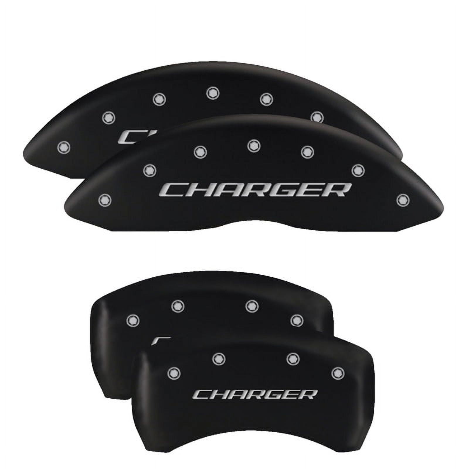 MGP 4 Caliper Covers Engraved Front & Rear With stripes/Challenger