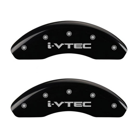 MGP 4 Caliper Covers Engraved Front & Rear i-Vtec Black finish silver ch Fits select: 2012-2015 HONDA CROSSTOUR EXL