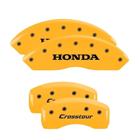 MGP 4 Caliper Covers Engraved Front & Rear i-Vtec Yellow finish black ch Fits select: 2013 HONDA ACCORD EXL, 2014-2017 HONDA ACCORD LX
