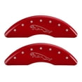 thumbnail image 1 of MGP 4 Caliper Covers Engraved Front &amp; Rear Leaper Red finish silver ch, 1 of 4