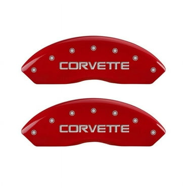 MGP 4 Caliper Covers Gloss Red Engraved with Corvette C4 (Full Kit 4 Pieces) Fits select: 1988-1996 CHEVROLET CORVETTE