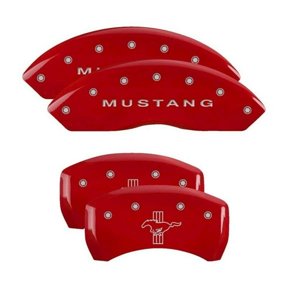 MGP Caliper Covers 10198SMBPRD Mustang Front/3.7 Rear Red Powder Coat Set of 4 Fits select: 2010-2014 FORD MUSTANG