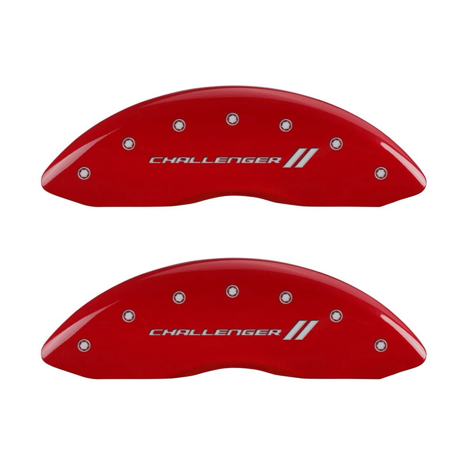 MGP Caliper Covers 12162SCL1RD Challenger Logo Red Powder Coat Set