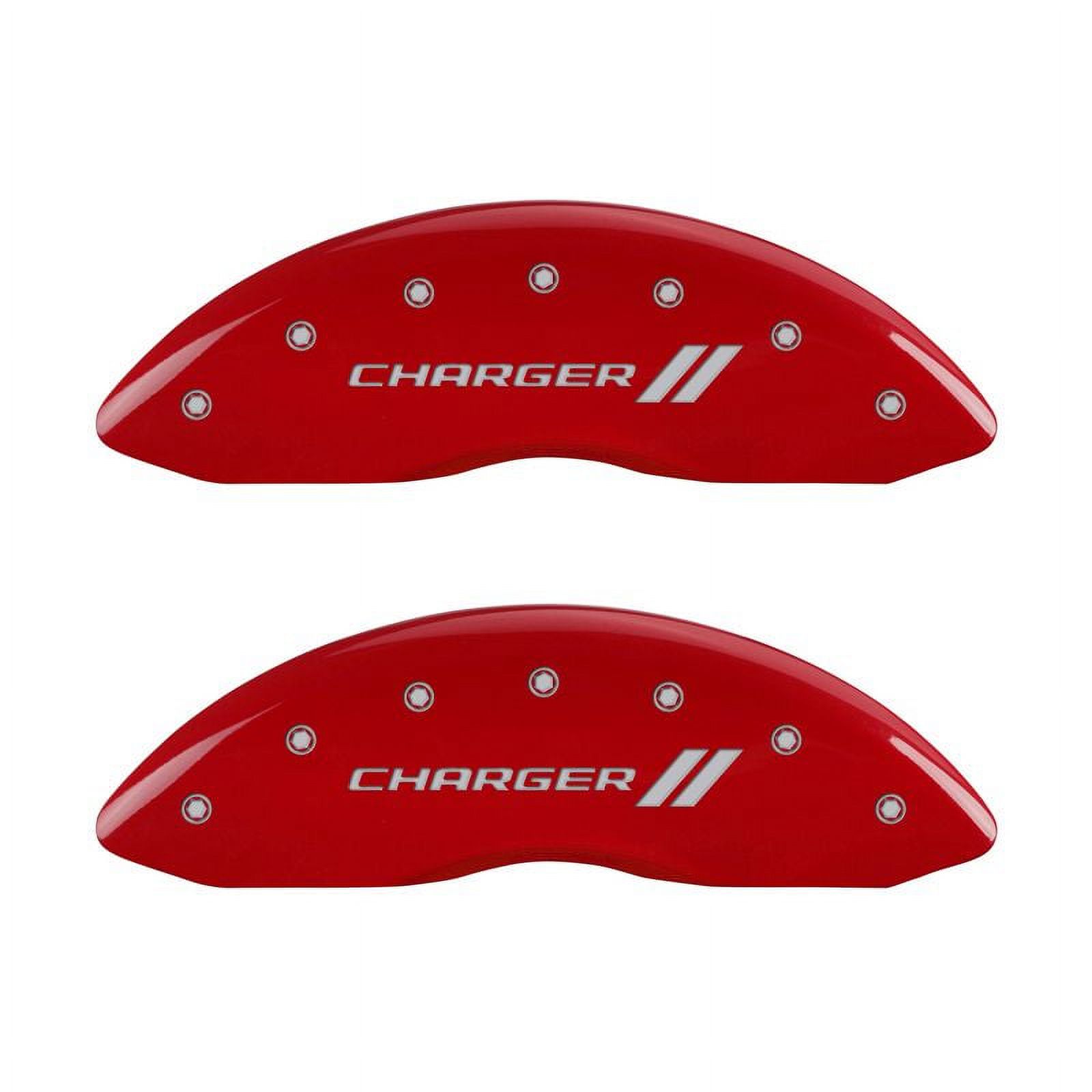 MGP Caliper Covers 12181SCH1RD Charger Script Logo - Red Powder Coat ...