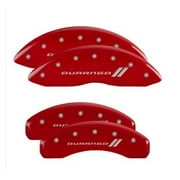 MGP Caliper Covers 12204SDGORD Durango Script Logo - Red Powder Coat - Set of 4 Fits select 2017-2019 DODGE DURANGO GT, 2014-2016 DODGE DURANGO LIMITED