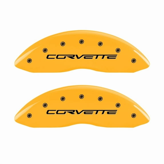 MGP Caliper Covers 13008SCV6YL Corvette Logo - Yellow Powder Coat - Set of 4 Fits select: 2005-2008 CHEVROLET CORVETTE, 2009 CHEVROLET CORVETTE GT1