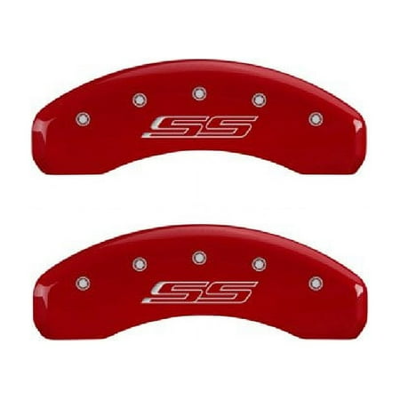 MGP Caliper Covers 14036SCS5RD Caliper Cover with Red Powder Coat Finish