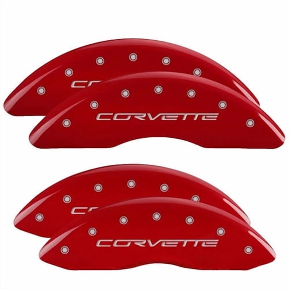 MGP Caliper Covers - Brake Caliper Covers 2006-2013 Chevrolet Corvette (Big Brake Only) - Front and Rear Set - Red